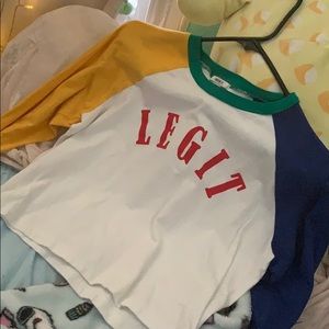 LIKE NEW Forever 21 Color Block crop top shirt